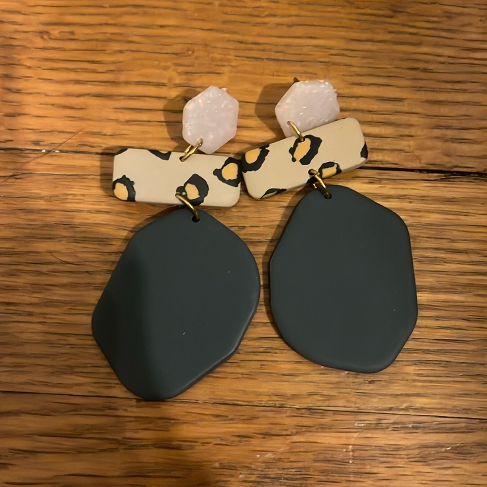 Unique leather earrings